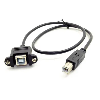 0,5 м Разъем USB 2.0 B типа USB-B для подключения принтера, сканера, удлинителя жесткого диска, 50 см кабель с винтами для крепления на панели Изображение