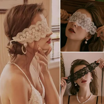 1 шт. женская прозрачная маска для глаз, кружевное ночное белье, повязка на глаза, сексуальные очки, костюм для косплея, эротические аксессуары, маскарад для взрослых Изображение