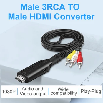 1080P RCA AV-совместимый Композитный адаптер HDMI-конвертер AV2HDMI Адаптер Для ТЕЛЕВИЗОРА PS3 PS4 PC DVD Xbox Проектор с кабелем MICR Изображение