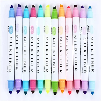 12-цветной двуглавый маркер конфетного цвета, маркер для цветных граффити, ручка для студентов Изображение