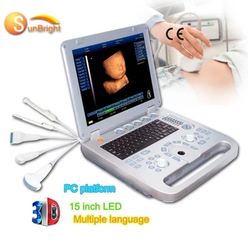 15 дюймов Высокопроизводительный ноутбук SunBright 3D ультразвуковой инструмент для диагностики сердца Sun-800D Изображение