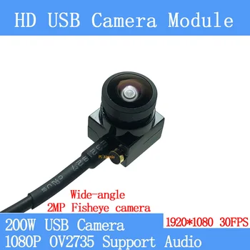 2-мегапиксельная широкоугольная камера с рыбьими глазами 1080P Full Hd 30 кадров в секунду Высокоскоростной мини-модуль видеонаблюдения Linux OTG UVC USB для Android Windows Изображение