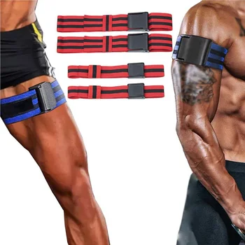 2 пары жестких бандажей BFR для ограничения кровотока для рук, ног, ягодичных мышц, Окклюзионных бандажей для мужчин И женщин, Тренажеры для спортзала Изображение