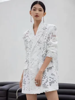 2023 новый корейский стиль bkazer y2k, открытая куртка с отложным воротником и двумя карманами, женский приталенный блейзер, верхняя одежда Изображение