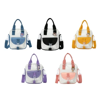 2023 Новый прекрасный стиль, студенческая сумка-коллаж для девочек, нейлоновая сумка-тоут для женщин, сумки через плечо Изображение