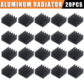 20шт Новый 8,8*8,8*5 мм Мини-Черный Алюминиевый Радиатор Высокого Качества для Охлаждения компьютерных чипов Изображение