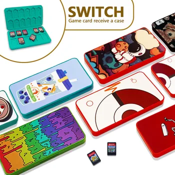 24 в 1 для Nintendo Switch OLED LITE Аксессуары Милый Чехол для игровых карт Nintendoswitch SD-Карты Розовая Оболочка Swtch Коробка Для Хранения Изображение