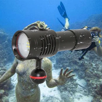 3000LM 4x XP-G2 Белый + 2x XPE Красный светодиодный фонарик Для Дайвинга, Подводная Видеосъемка, Водонепроницаемый Фонарь Для Дайвинга, Подводная Лампа Изображение