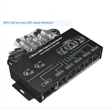 ANPWOO DMX Усилитель сигнала, Повторитель, DMX Разветвитель, 4 выходных порта, AC 100-240 В, Распределитель сигнала 512 Изображение