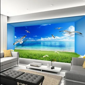beibehang 3d стереоскопические обои Эстетическое пространство с видом на море фрески для гостиной Фон для телевизора обои для гостиной фрески для спальни Изображение