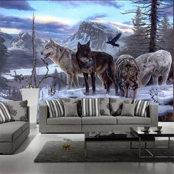 beibehang Бесплатная доставка 3D фреска на заказ волк тотем животное обои диван фон Обои Изображение