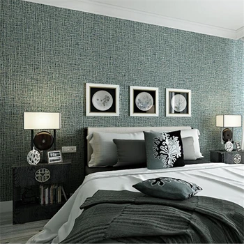 beibehang обои современная льняная текстура обои 3D спальня чистая однотонная гостиная, полная papel de parede Изображение