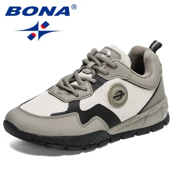 BONA 2023 Новая Дизайнерская Спортивная Обувь Для Бега, Мужская Обувь Для Бега Трусцой, Прогулочные Кроссовки, Мужская Легкая Спортивная Обувь, Спортивная Обувь Для Тренировок Изображение