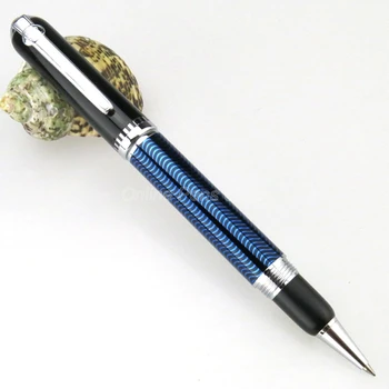 Duke Blue & Silver, металлическая шариковая ручка из углеродного волокна, профессиональная ручка для письма DRP014 Изображение