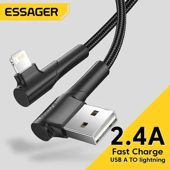 Essager 2.4A USB-Кабель Для iPhone 11 12 13 Pro Max mini Xs Xr X 6 7 8 Plus 5s Зарядное Устройство Для Быстрой Зарядки Lightning Кабель Шнур Передачи данных Изображение