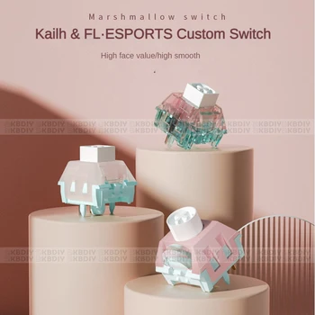 Kailh BOX Switch Marshmallow Switches 5 контактов Линейный Щелкающий Тактильный POM PC DIY Пользовательские механические клавиатуры Игровые Аксессуары Изображение