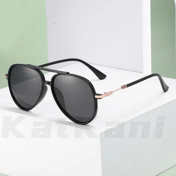 KatKani/Мужские и женские Поляризованные солнцезащитные очки Pilot, Модные ультралегкие Очки для вождения, Рыбалки, верховой езды, Оптические очки по рецепту P267 Изображение