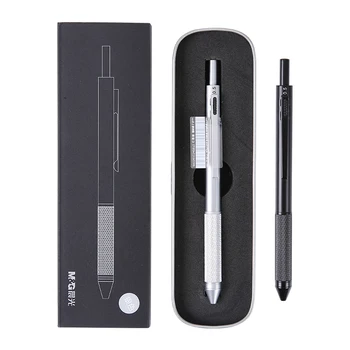 M & G 4 in1 Многофункциональная цельнометаллическая ручка автоматический карандаш цветная шариковая ручка для изучения канцелярских принадлежностей ADPY3501 Изображение