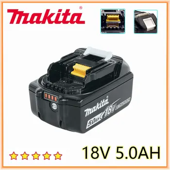 Makita Original 18V 5.0AH 6.0AH Аккумуляторная Батарея Электроинструмента LED Литий-ионная Замена LXT BL1860B BL1860 BL1850 Изображение