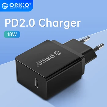 ORICO PD Быстрое зарядное устройство 18 Вт USB Type C зарядное устройство Мини портативное настенное зарядное устройство для iPhone 11Pro Max xiaomi Huawei Изображение