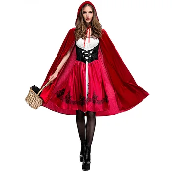 S-6XL Для взрослых Женщин, Костюм Красной Шапочки на Хэллоуин, платье Феи для Косплея, костюм на Хэллоуин Изображение