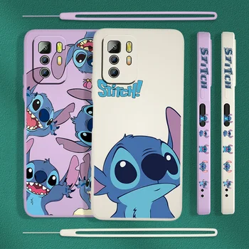 Stitch The Baby Disney Для Xiaomi Redmi Note 11T 11 11S 10T 10 9T 9S 9 8T 8 7 6 5 Pro Жидкая Левая Веревка Чехол Для телефона Изображение