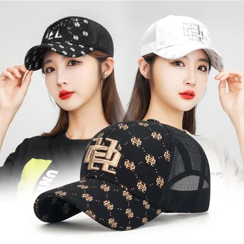 YQ 2023 Новая летняя бейсболка с объемной вышивкой золотой нитью, модная женская солнцезащитная шляпа шапка женская Изображение