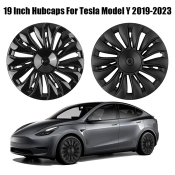 Автомобильные чехлы на обод колеса для Tesla Model Y 2019-2023 19-Дюймовые Колпаки для ступиц, Брызговики, Замена автомобильных Аксессуаров Изображение
