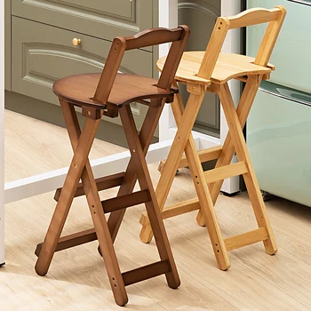 Барные стулья для визажиста из дерева, Роскошный акцент для парикмахерской, Скандинавские барные стулья, Современная мебель Hoker YN50BC Изображение