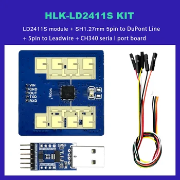 Бесплатная доставка Оригинальный комплект модуля движения HLK-LD2411-S 24G с радарным датчиком дальности Изображение