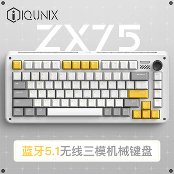 Беспроводная Механическая клавиатура IQUNIX ZX75 gravity Waves с горячей заменой RGB Подсветки TTC V2switch с длительным сроком службы 260 дней Изображение