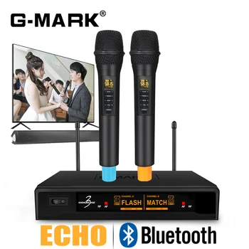 Беспроводной микрофон Bluetooth G-MARK Base 3, Профессиональный динамический микрофон UHF, Эхо-сигнал для динамиков саундбара, Караоке в Прямом эфире, KTV-шоу, вечеринка Изображение