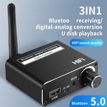 Беспроводной Цифро-Аналоговый преобразователь Bluetooth 5,0 192 кГц DAC С Оптическим Коаксиальным Усилителем Для наушников 3,5 мм С Поддержкой USB Аудиоадаптера Изображение
