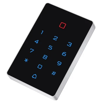 Горячая клавиатура контроля доступа без ключа RFID, 2000 пользовательских EM / ID-карт, сенсорный экран, автономный считыватель контроля доступа, не водонепроницаемый Изображение