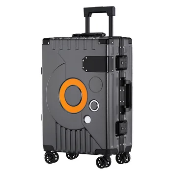 Горячий багаж Большой вместимости, 26-дюймовая модная алюминиевая рама для багажа, универсальное колесо для мужской и женской переноски Изображение