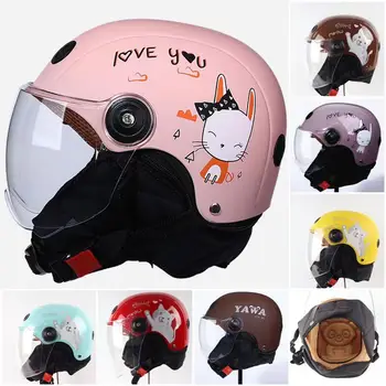 Детский мотоциклетный шлем, мультяшные защитные мотоциклетные шлемы для детей от 4 до 12 лет, детский спортивный шлем для мотокросса Изображение