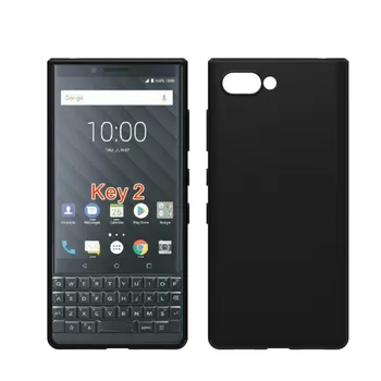 Для Blackberry Key2 key 2 BBF100 Матовый Черный Чехол Мягкая Силиконовая Задняя крышка из ТПУ Черная Матовая Задняя крышка Shoroof для Keytwo Изображение