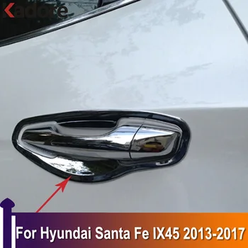 Для Hyundai Santa Fe IX45 2013 2014 2015 2016 2017 ABS Хромированная боковая дверная ручка, накладка на чашу, аксессуары для экстерьера автомобиля Изображение