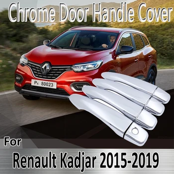 Для Renault Kadjar 2015 ~ 2019 2016 2017 2018 Наклейки, украшение, хромированная дверная ручка, крышка, ремонт автомобильных аксессуаров Изображение