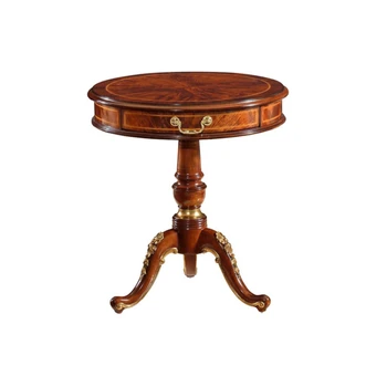 Итальянский дизайн деревянного стола, Антикварный Дизайн центрального стола, классический маленький круглый столик с выдвижным ящиком Изображение