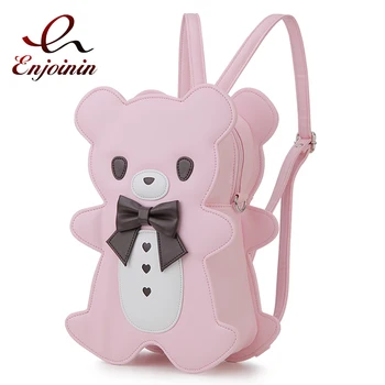 Кошельки и сумки в форме кавайного медведя для женщин, милая сумка через плечо с мультяшным дизайном, сумка через плечо для косплея, сумка-мессенджер 3 способа Изображение