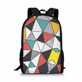Креативный геометрический узор, школьная сумка для детей, сумка для книг для мальчиков и девочек, Повседневный рюкзак, Подростковая сумка для ноутбука, Дорожные рюкзаки для хранения Изображение