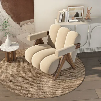 Ленивые кресла Белый Диван для гостиной, Складной Салон для спальни, Удобные Скандинавские стулья для медитации, Современная мебель для шезлонговjyxp Изображение