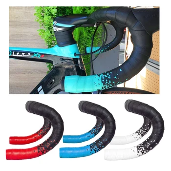 Лента для руля велосипеда MOTSUV, Антивибрационная лента из искусственной кожи EVA, изогнутые ленты для шоссейного велосипеда, гоночная дышащая нескользящая ручка, лента для ремня Изображение