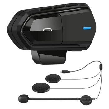 Микрофон внутренней связи для мотоцикла B35, Bluetooth 5,0, гарнитура для шлема, переговорное устройство, FM-радио, HI-FI Качество звука, Siri Изображение
