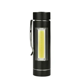 Мини Портативный светодиодный фонарик из алюминиевого сплава, перезаряжаемая лампа с зажимом для ручки для домашнего использования на открытом воздухе Изображение