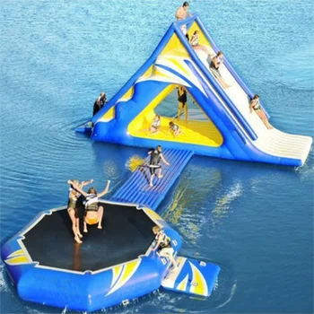 Надувной батут для аквапарка Aqua Jump Водные плавающие батуты Изображение