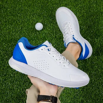 Новая обувь для гольфа для мужчин и женщин, профессиональная обувь для гольфа, уличная модная легкая спортивная обувь для ходьбы, обувь для гольфа и фитнеса Изображение