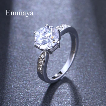 Обручальные кольца Emmaya AAA с цирконом для женщин, обручальные кольца из розового золота, женские Австрийские кристаллы, ювелирные изделия высшего качества Изображение