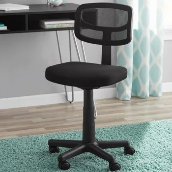 Основное сетчатое рабочее кресло с плюшевым мягким сиденьем, офисные стулья бирюзового цвета Изображение